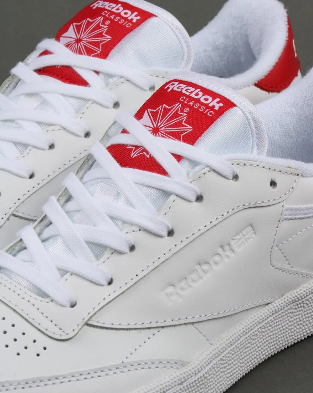 Reebok Club C 85 Retro Trainers White/Red - Image 4