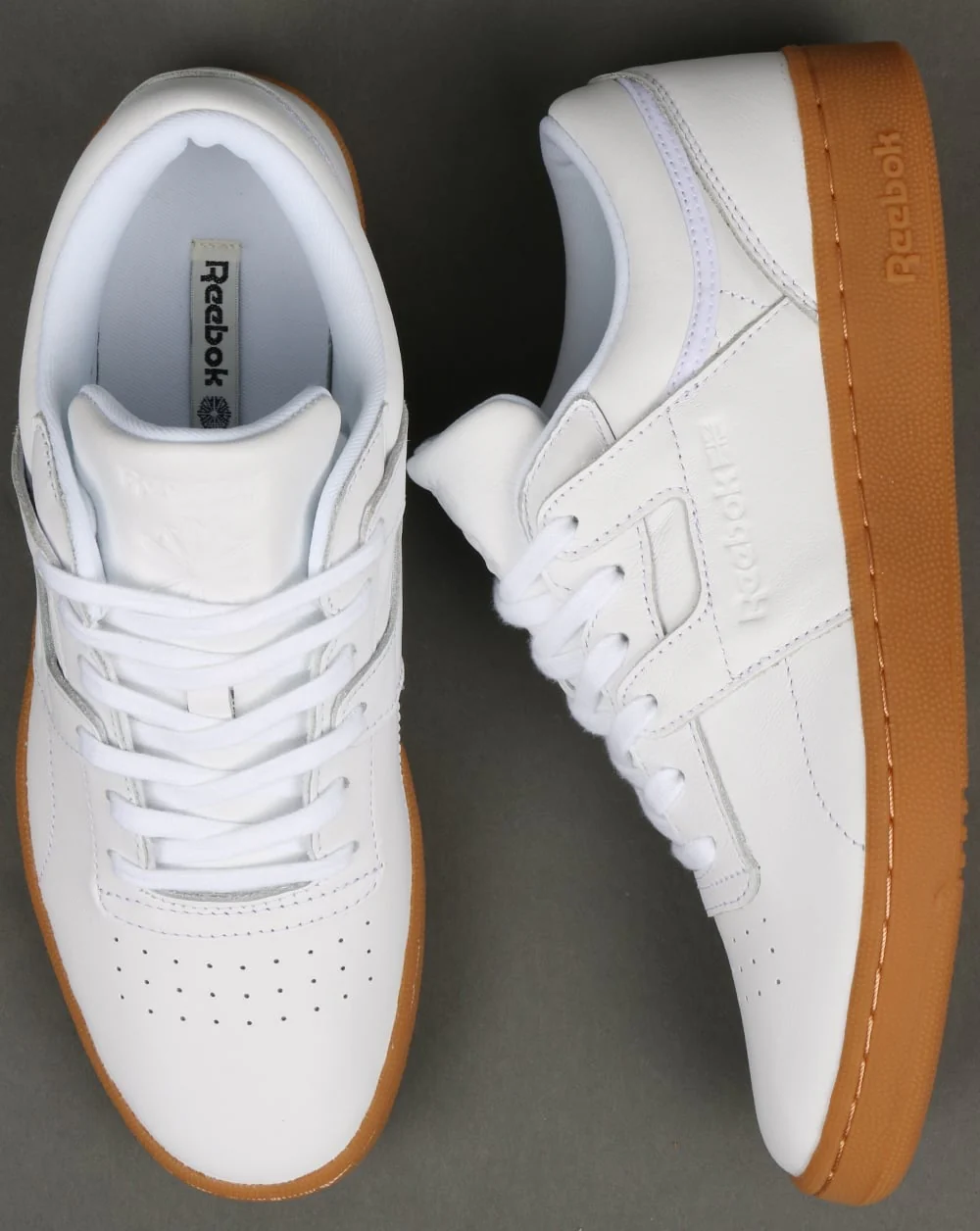 Reebok Club Workout Trainers White/Gum - Image 2