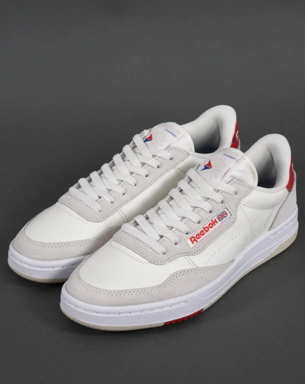 Reebok Court Peak Trainers Off White/Red - Image 3