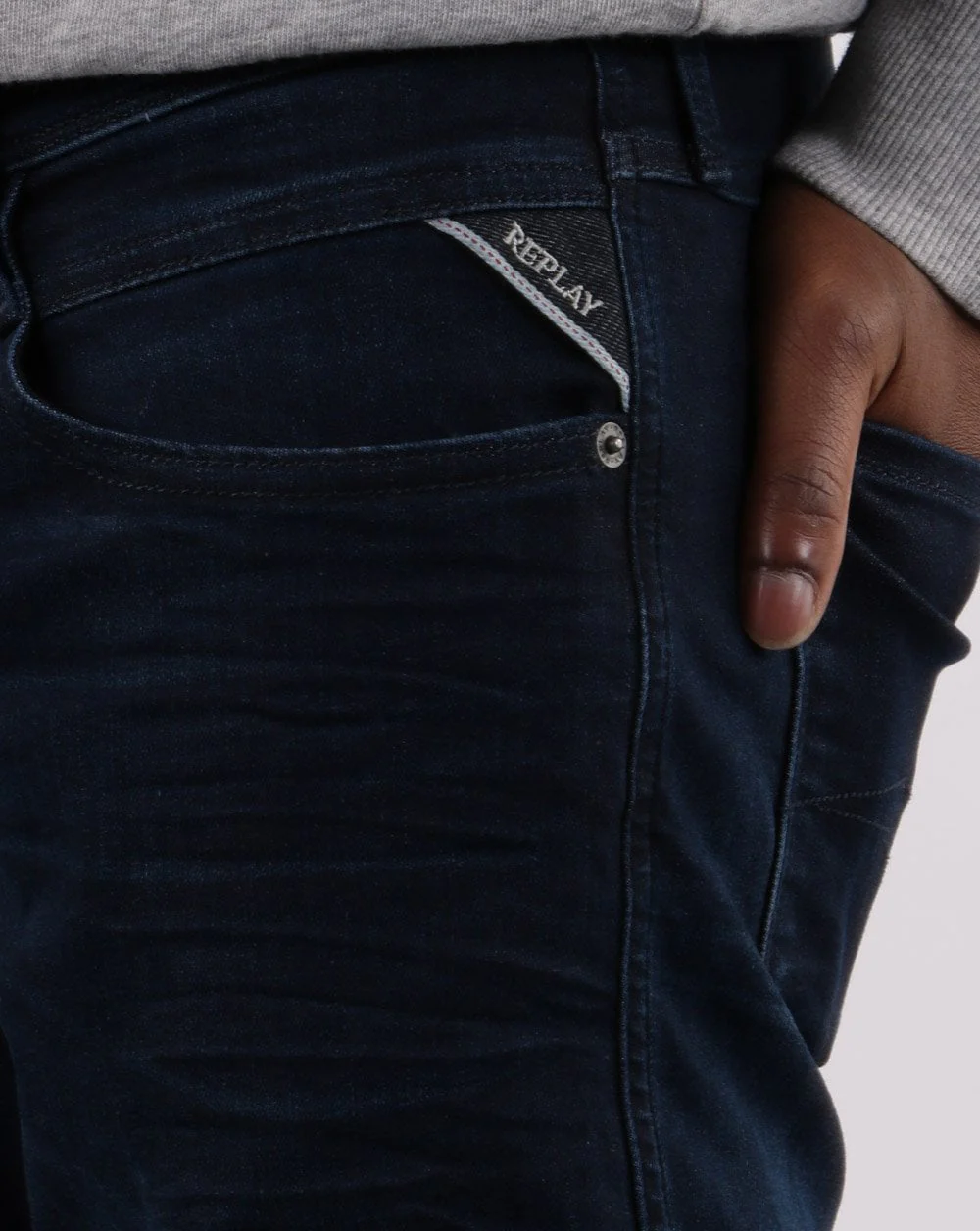Replay Anbass Hyperflex Re-used Jeans Dark Blue - Image 2
