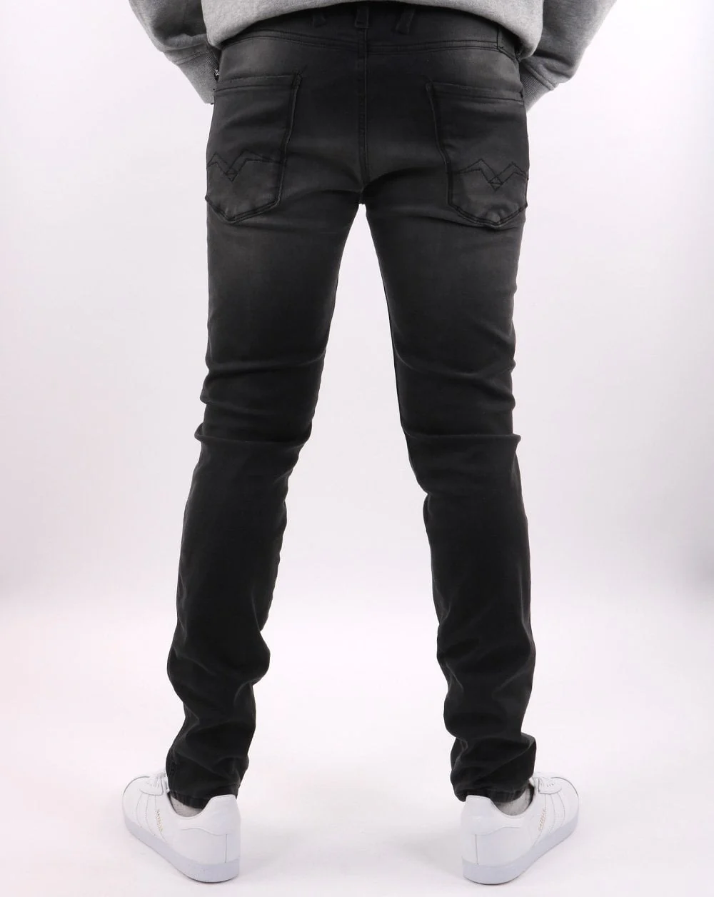 Replay Anbass Hyperflex Re-used Jeans Medium Grey - Image 3