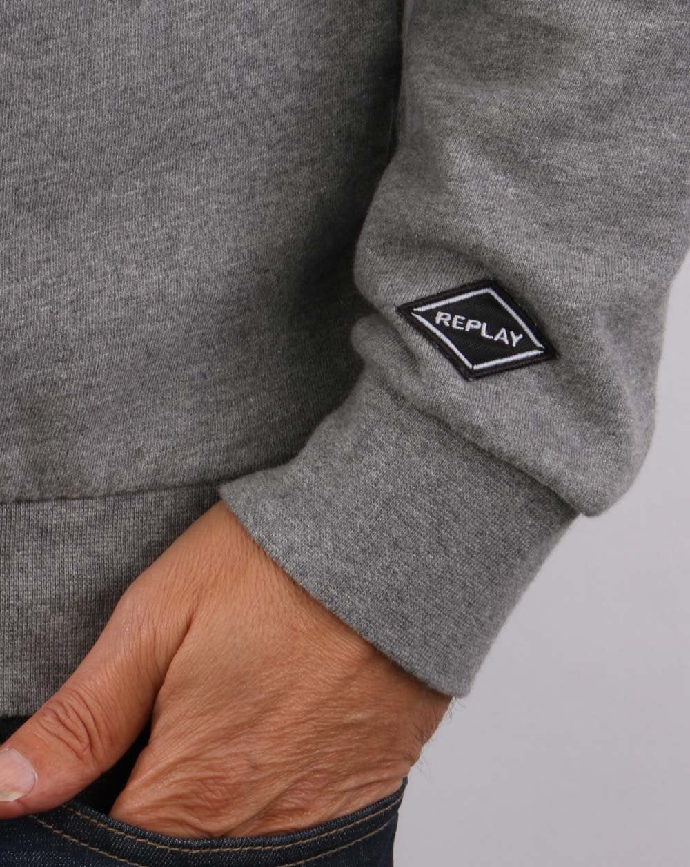 Replay Logo Sweatshirt Grey - Image 4