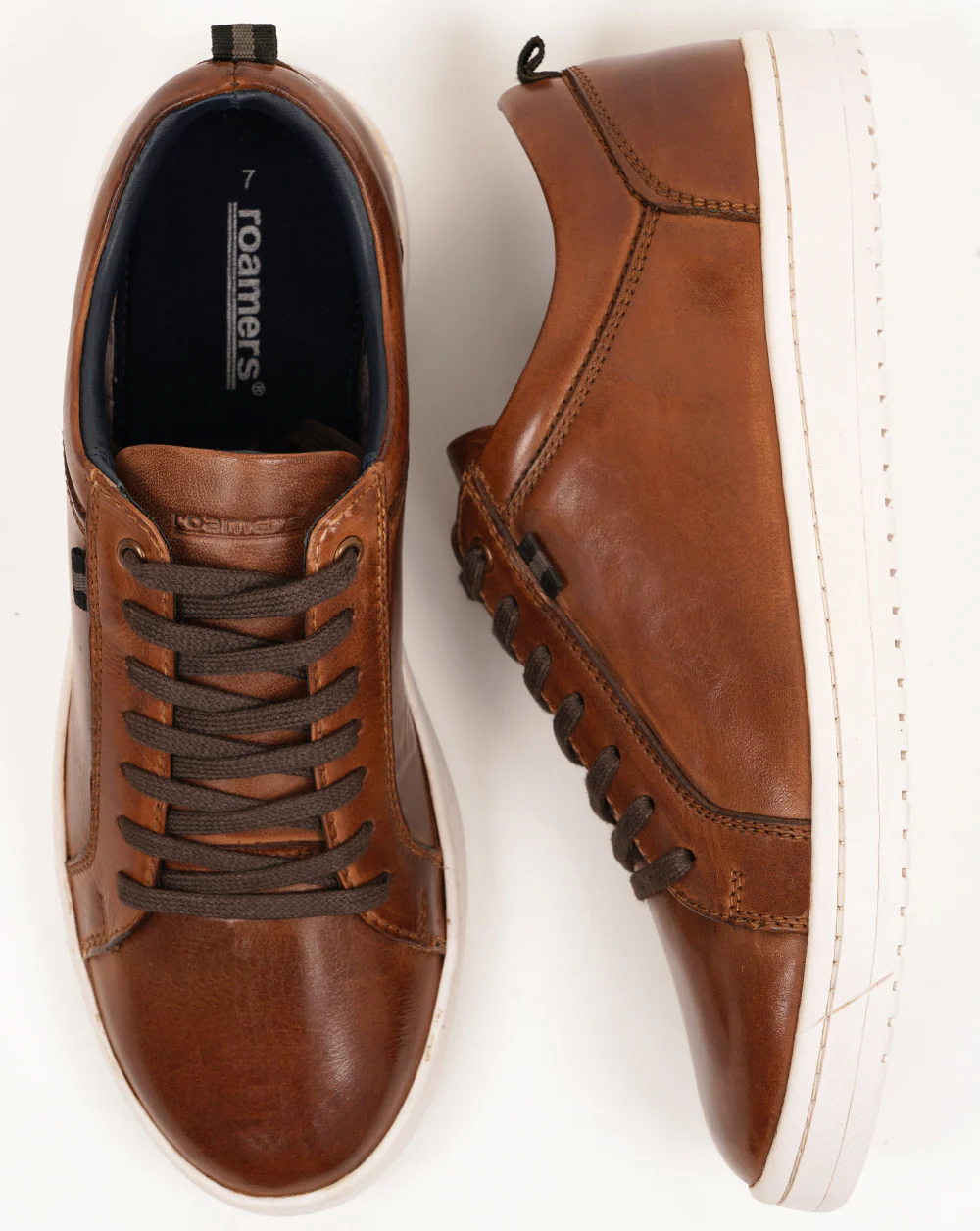 Roamers 7 Eyelet Shoe Trainers Tan - Image 4