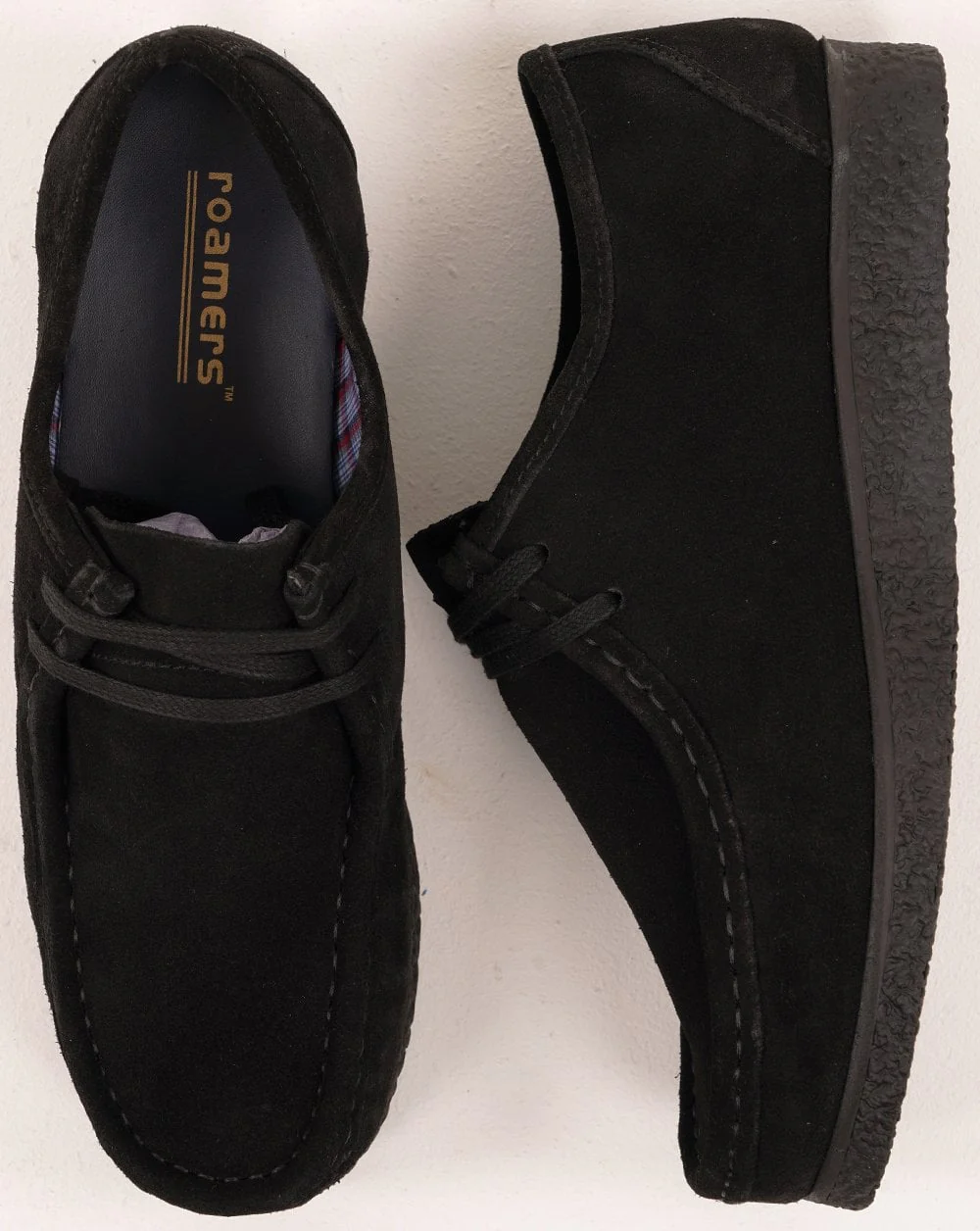 Roamers Brit Pop Suede Shoes Black - Image 3