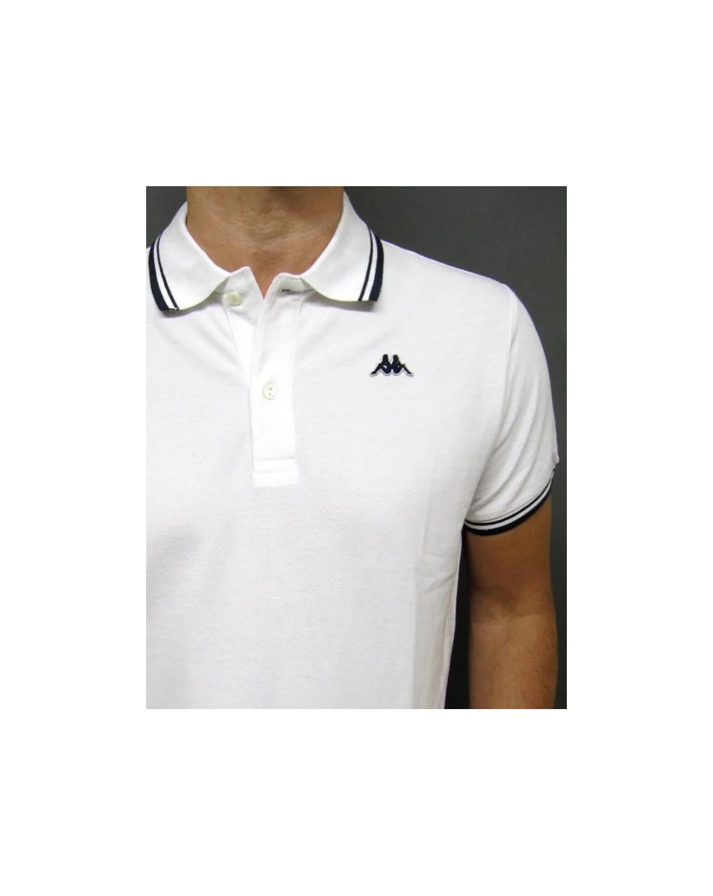Robe Di Kappa Twin Tipped Polo Shirt White/navy - Image 2