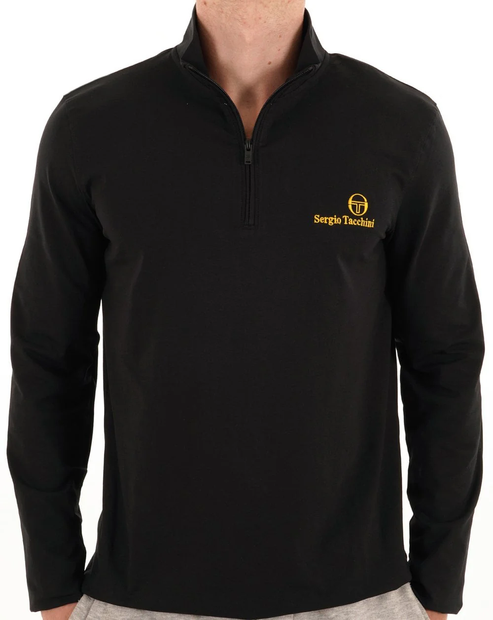 Sergio Tacchini 1/4 Zip Top Black - Image 3
