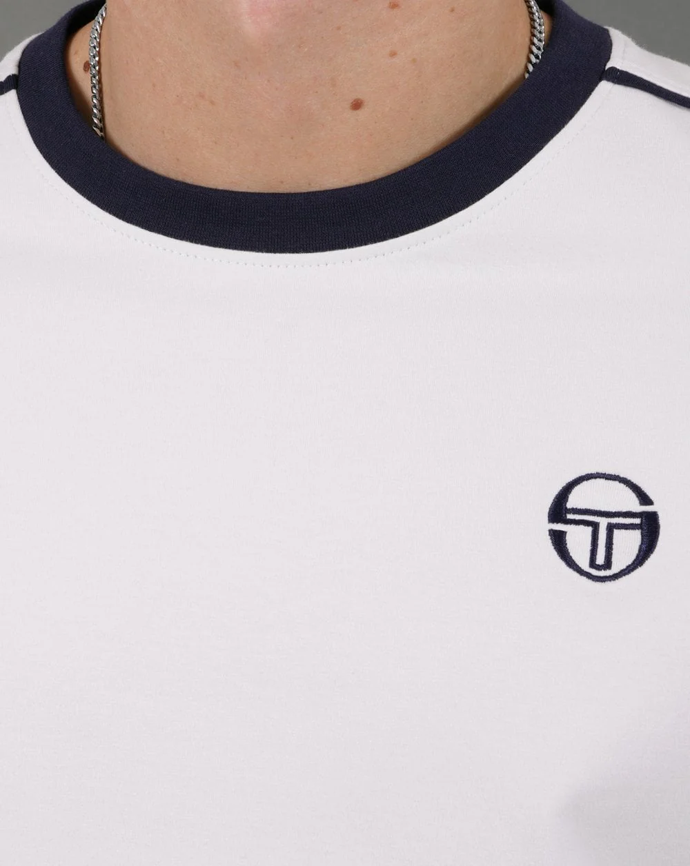 Sergio Tacchini 2 stripe T Shirt Gardenia - Image 4