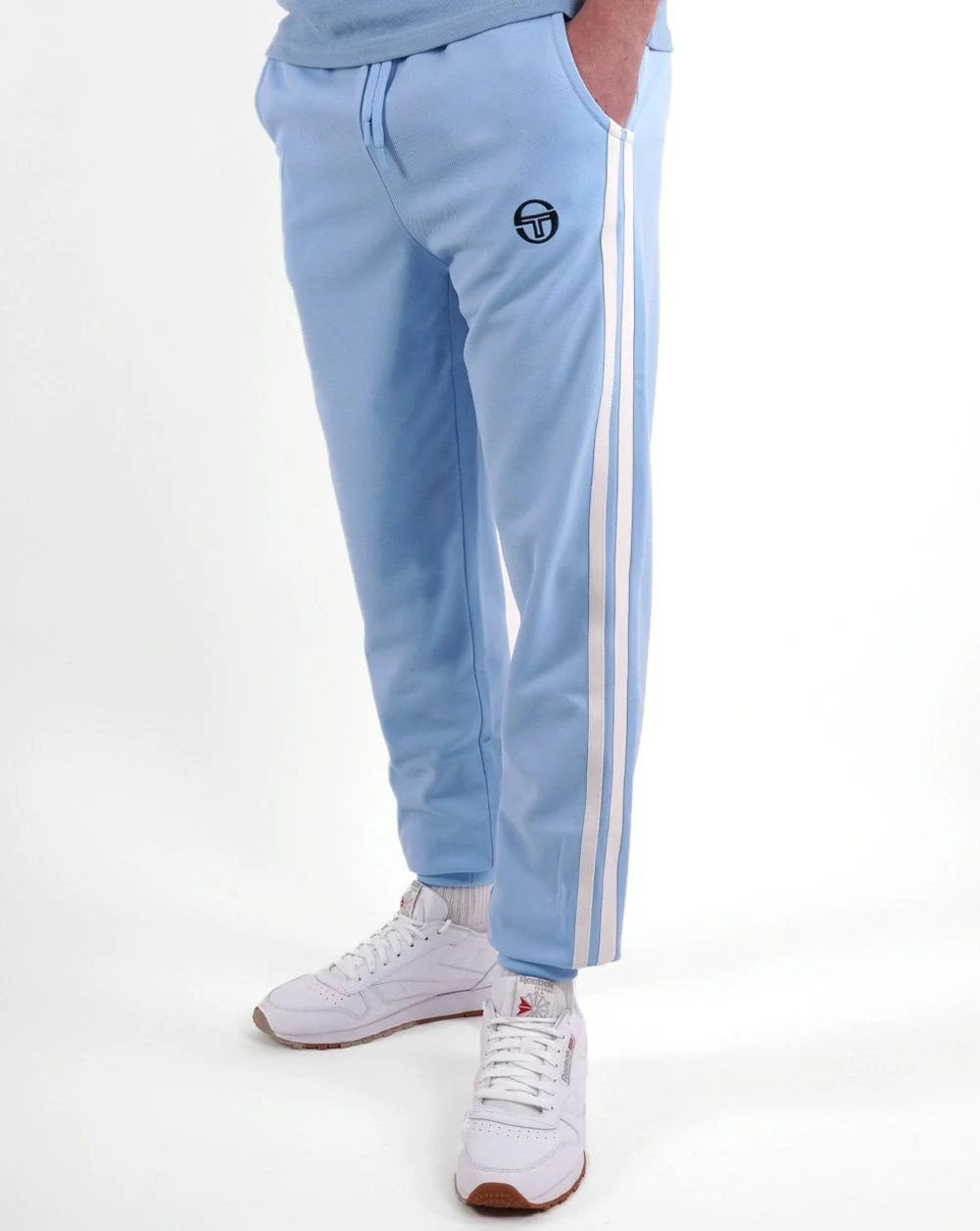 Sergio Tacchini 2 Stripe Track Pants Sky Blue/Gardenia - Image 3