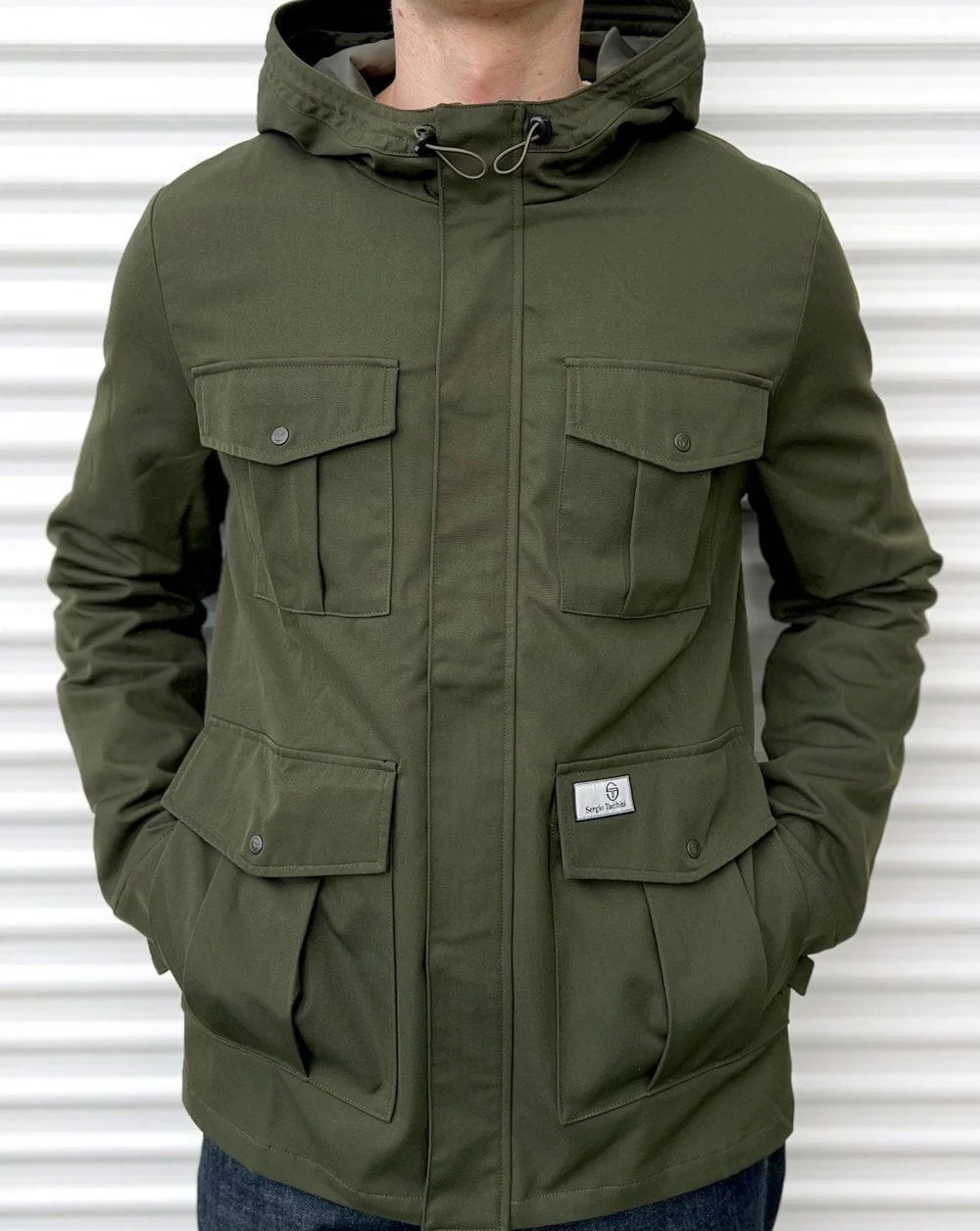Sergio Tacchini 4 Pocket Jacket Dark Olive - Image 3