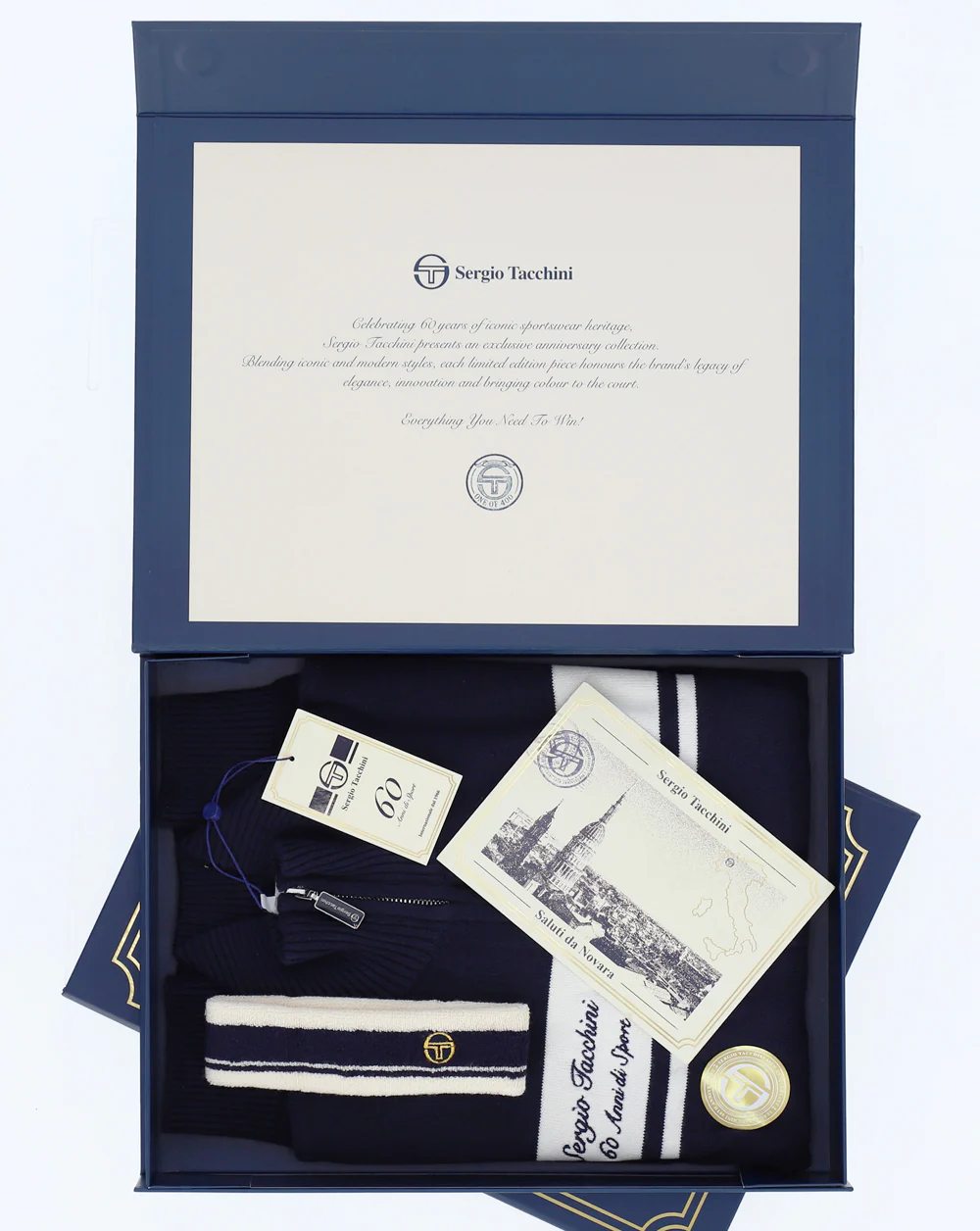 Sergio Tacchini 60th Anniversary Track Top Box Navy Blue/Gardenia - Image 4