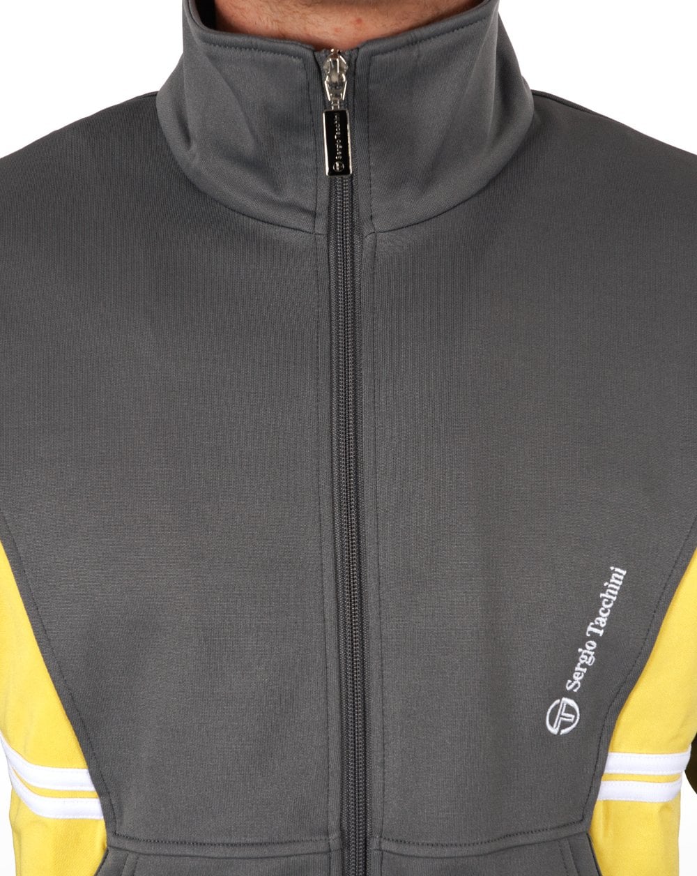 Sergio Tacchini Blow Track Top Grey Yellow - Image 3