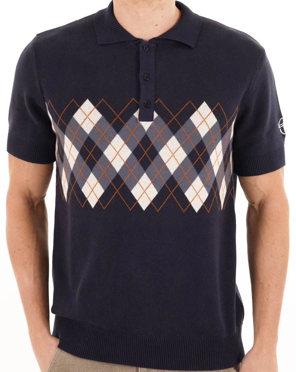 Sergio Tacchini Carezza Knitted Polo Navy Blue - Image 4