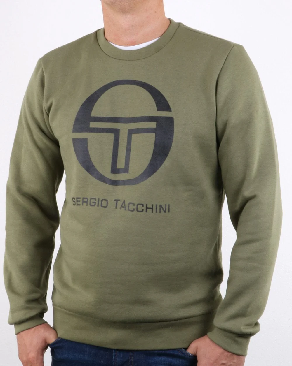 Sergio Tacchini Corp Logo Sweat Olive