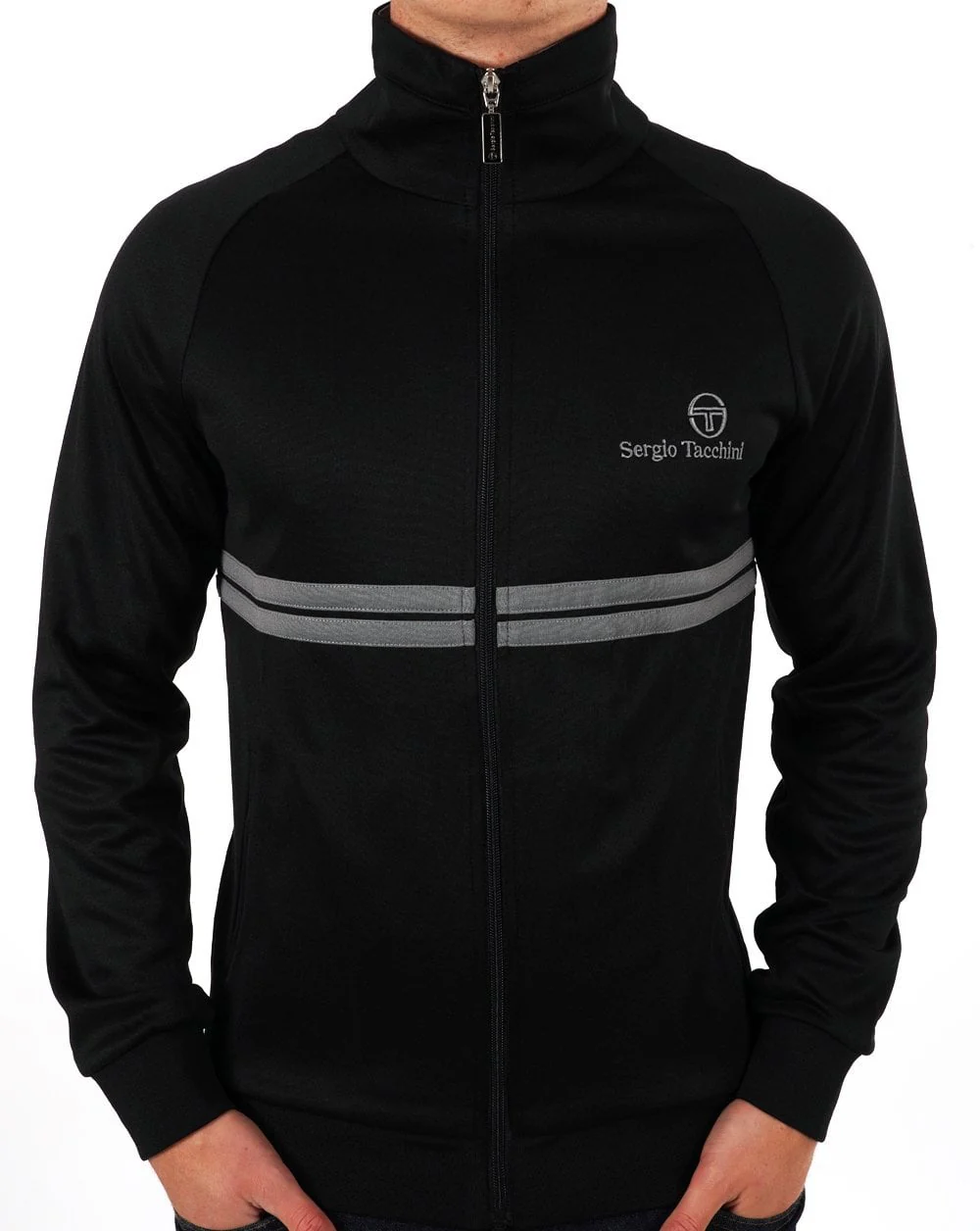 Sergio Tacchini Dallas Track Top Black Grey - Image 3