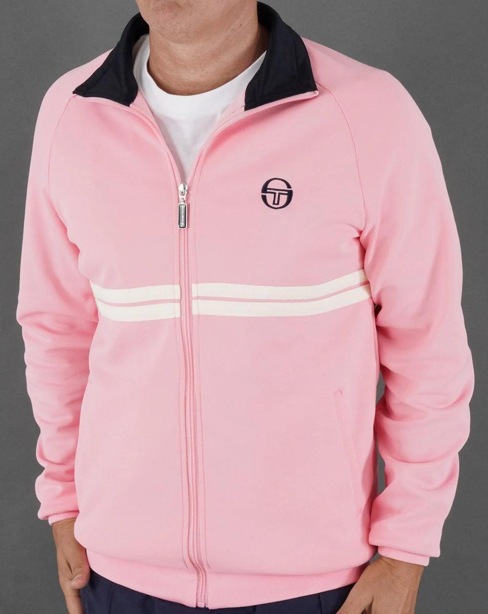 Sergio Tacchini Dallas Track Top Pink/Navy - Image 3
