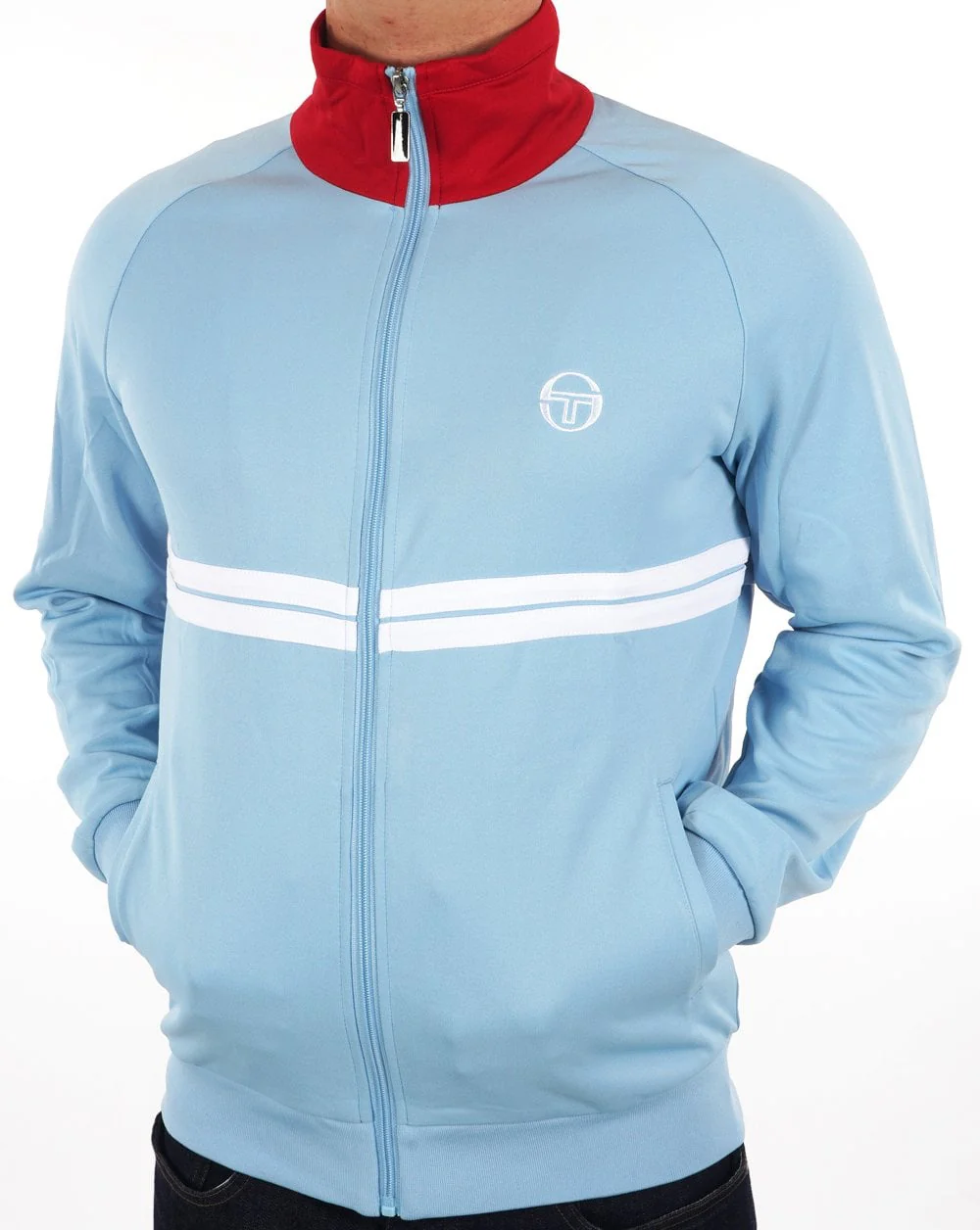 Sergio Tacchini Dallas Track Top Sky Red White - Image 3