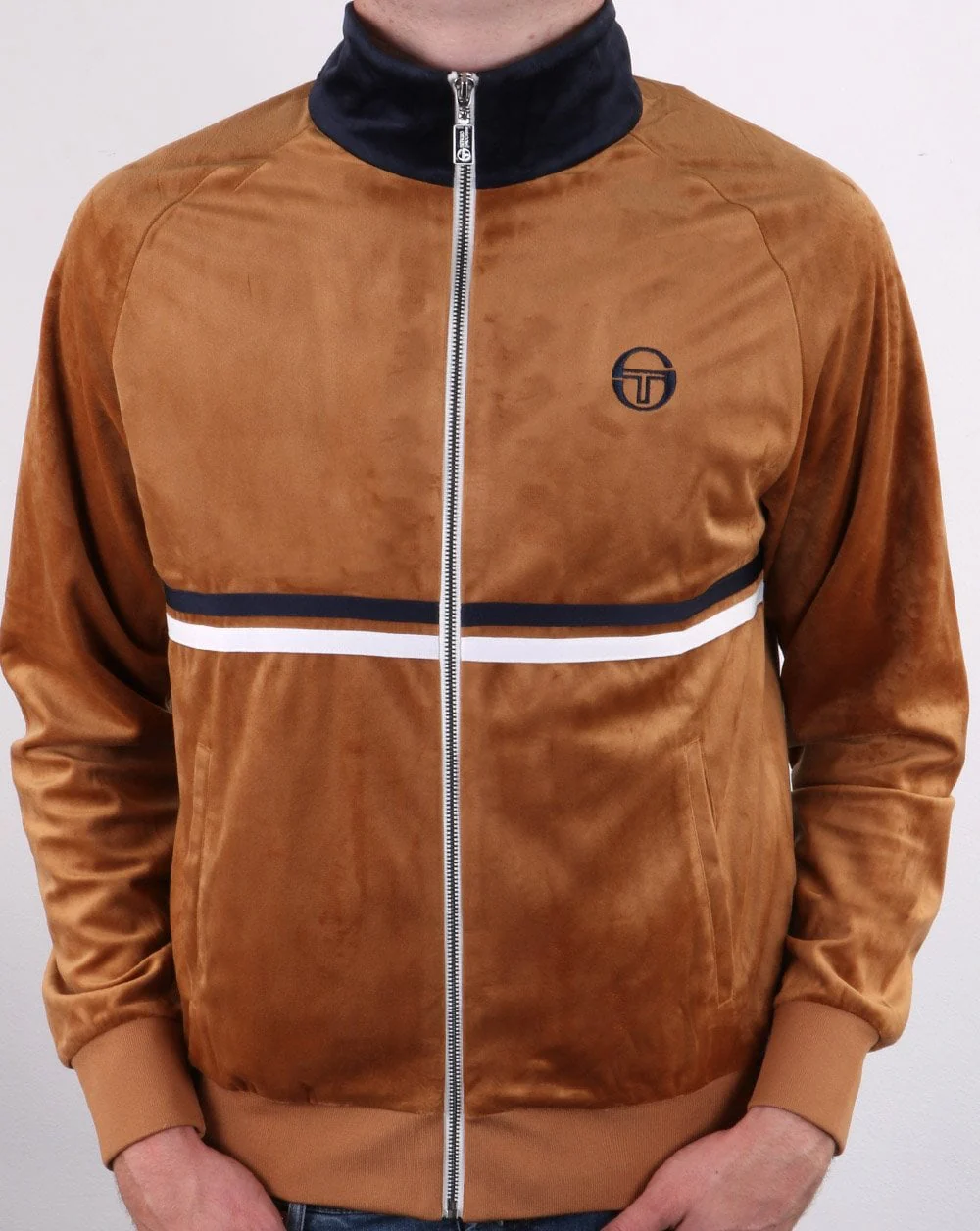 Sergio Tacchini Dallas Velour Track Top Gold/navy - Image 4