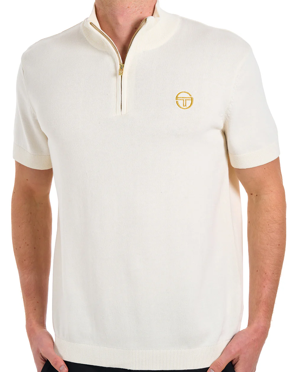 Sergio Tacchini Daytone 1/4 Zip Knit Gardenia - Image 2