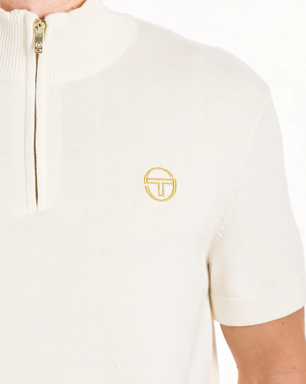 Sergio Tacchini Daytone 1/4 Zip Knit Gardenia - Image 3