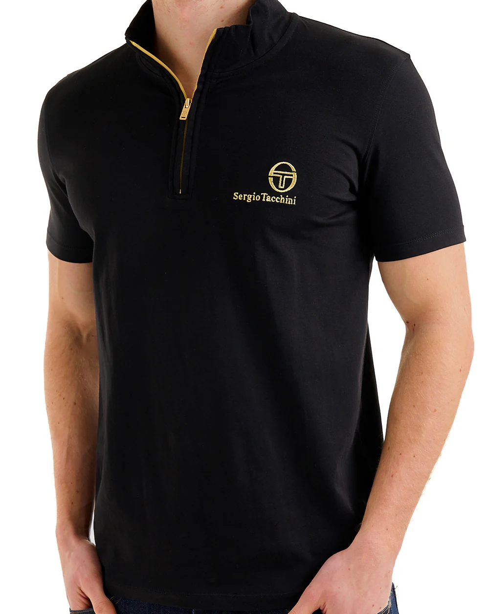 Sergio Tacchini Daytone 1/4 Zip Top Black - Image 4