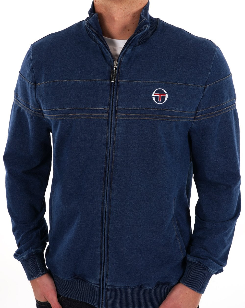Sergio Tacchini Denim Masters Track Top Mid Denim - Image 4