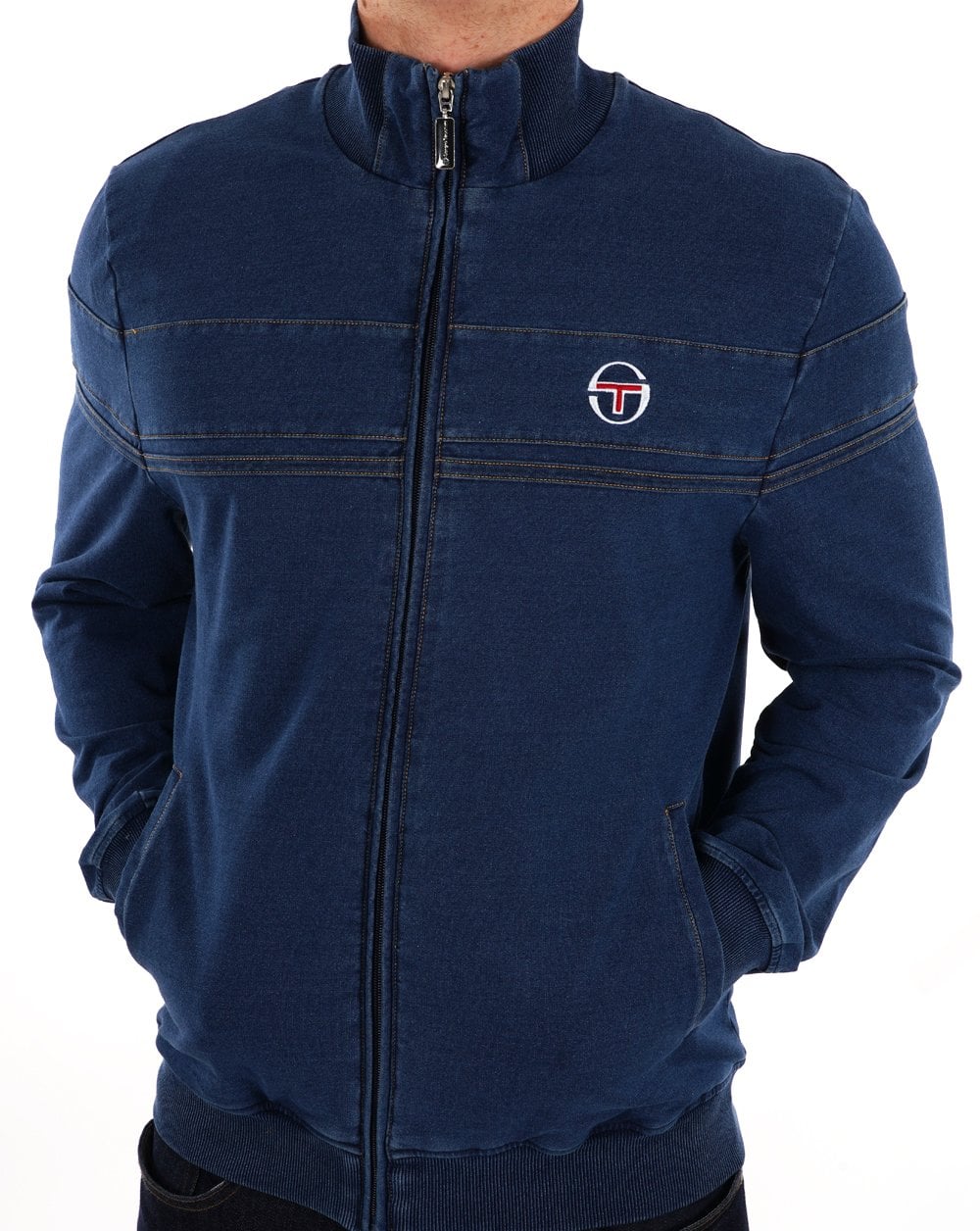 Sergio Tacchini Denim Masters Track Top Mid Denim - Image 5