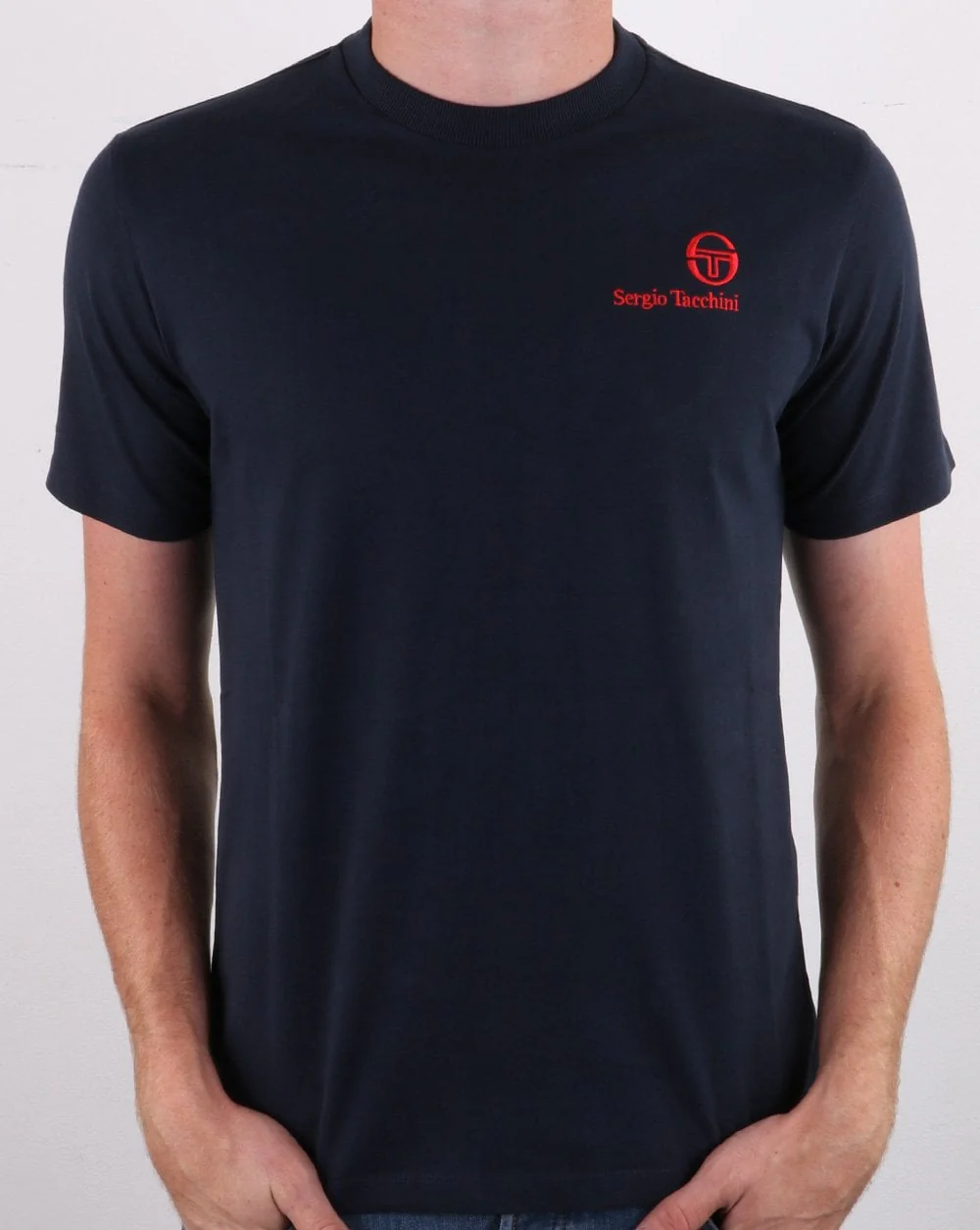 Sergio Tacchini Felton T Shirt Navy/Red - Image 3