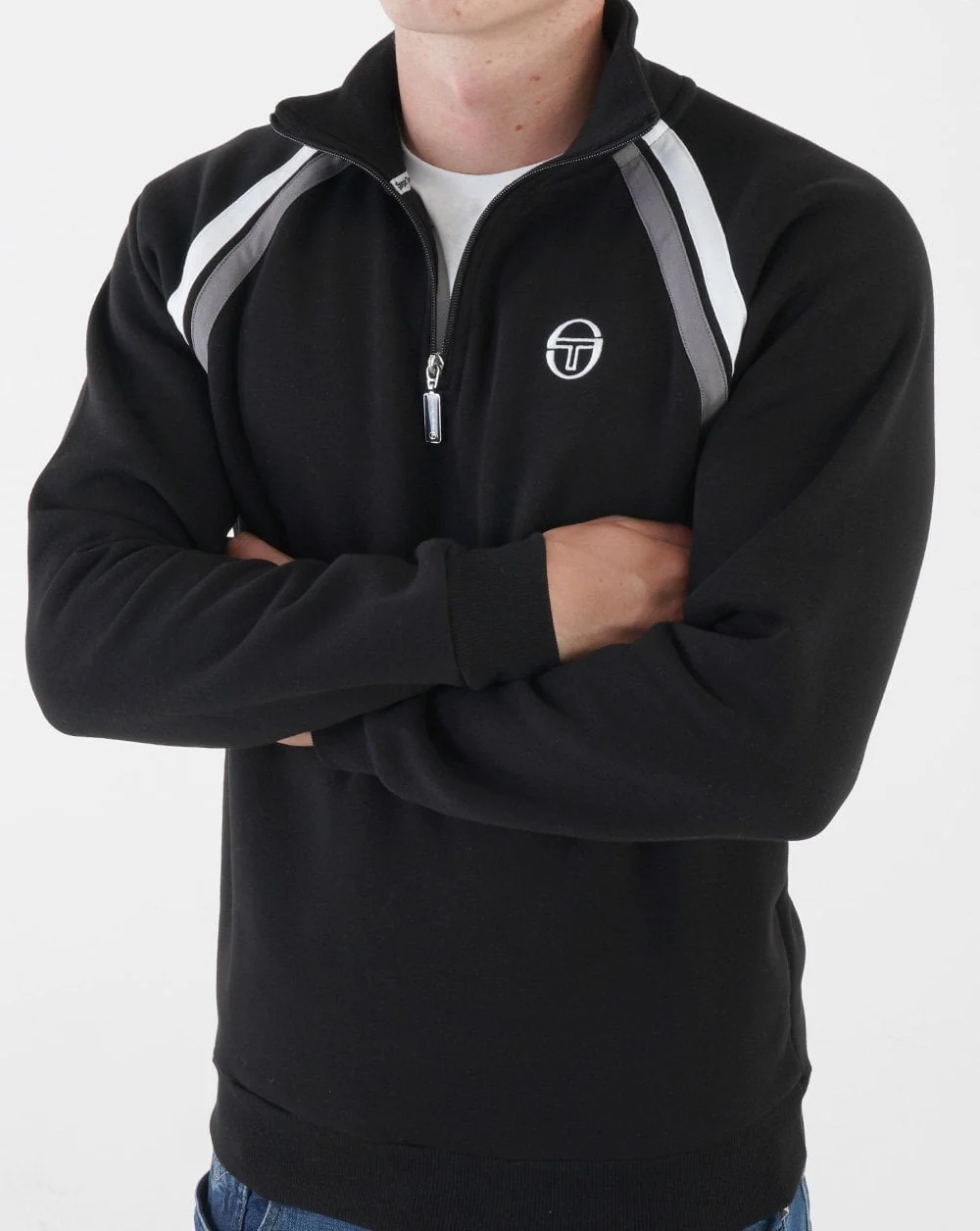 Sergio Tacchini Fratello 1/4 Zip Sweat Black - Image 3