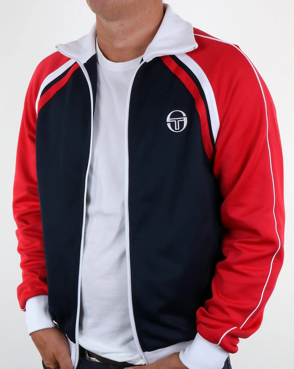 Sergio Tacchini Ghibli Track Top Navy/Red - Image 4