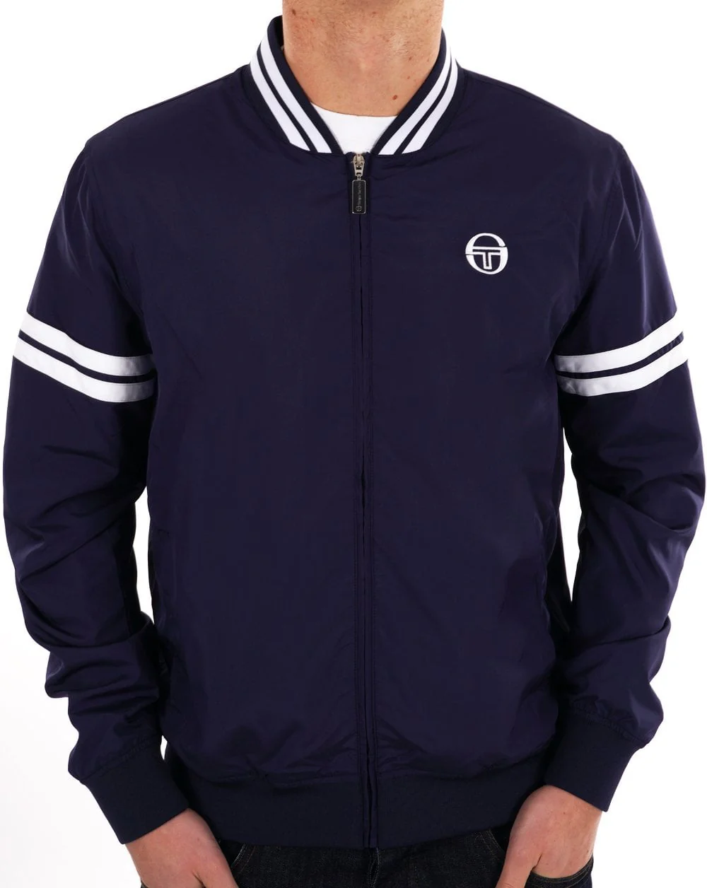 Sergio Tacchini Grello Bomber Jacket Navy White