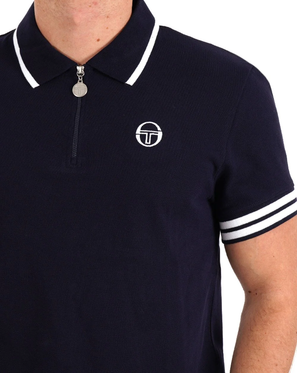 Sergio Tacchini Iceberg 1/4 Zip Polo Navy Blue - Image 2
