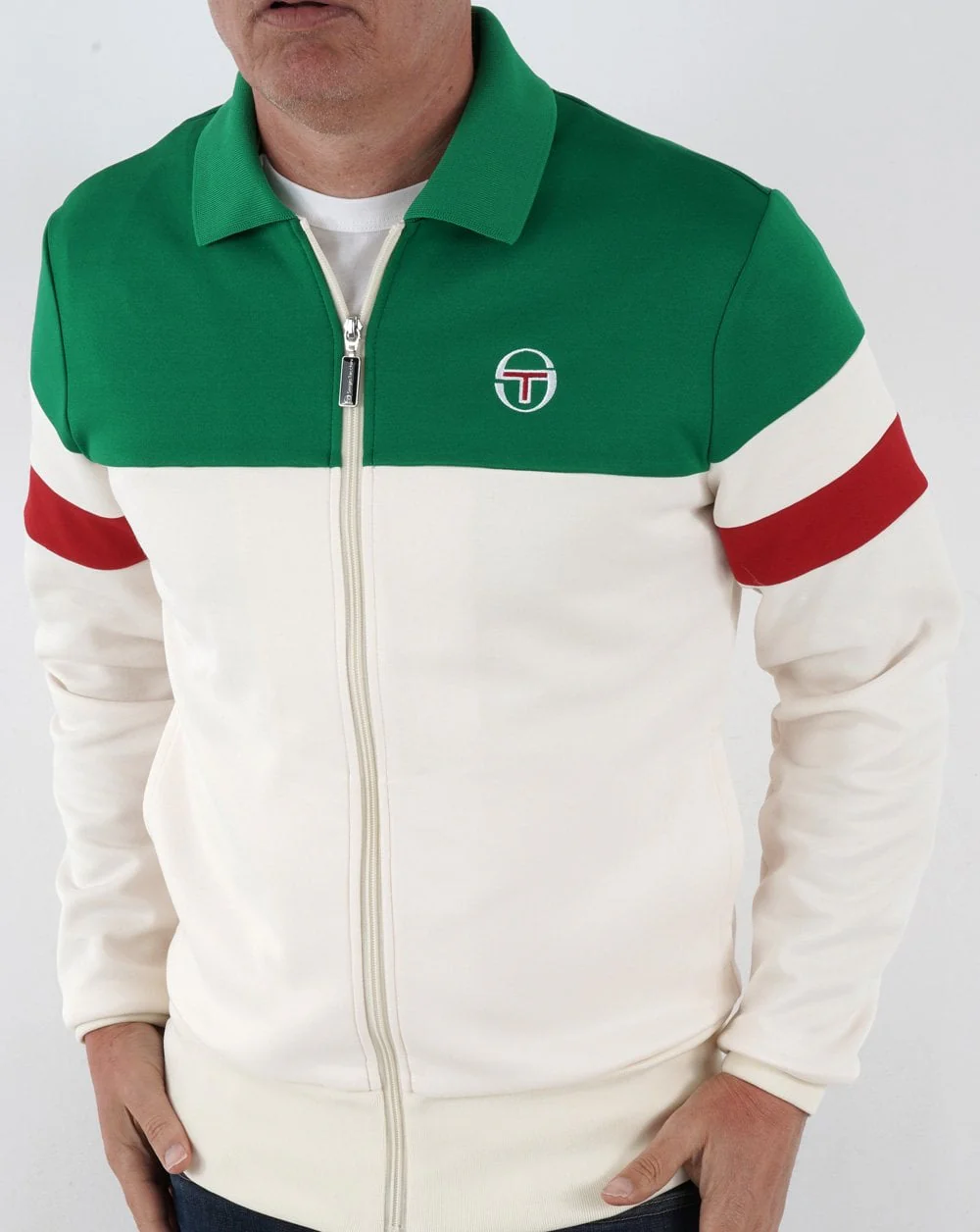 Sergio Tacchini Italia Track Top Gardenia/Green - Image 4