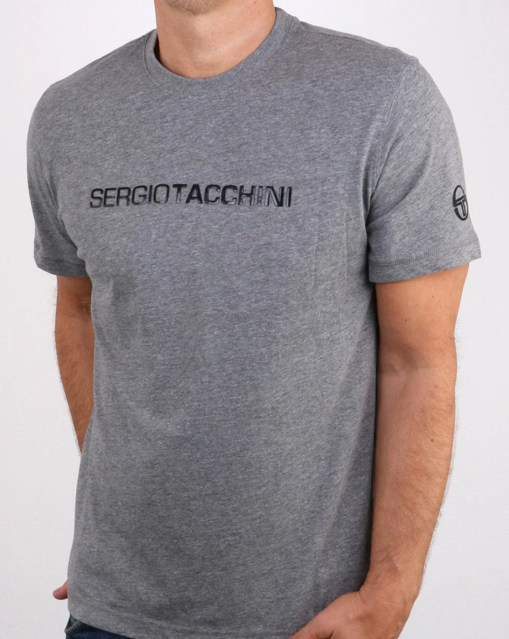 Sergio Tacchini Linear T Shirt Grey/black - Image 2