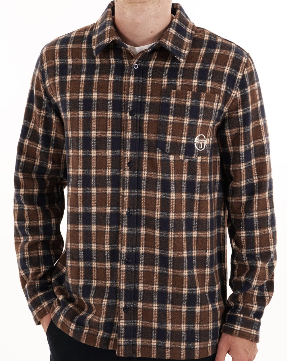 Sergio Tacchini Marcus Check Shirt Navy Blue - Image 2