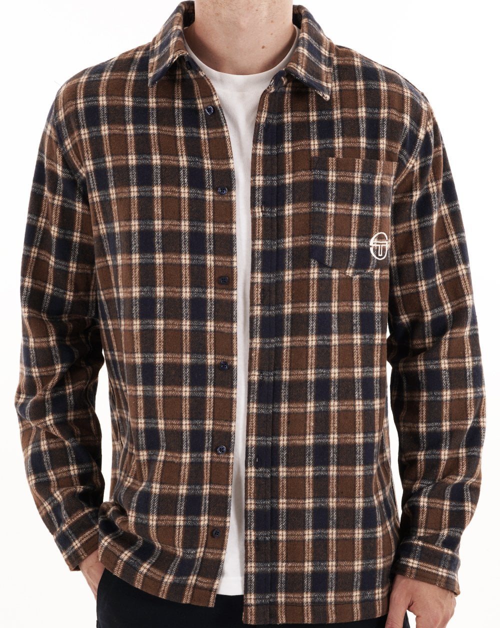 Sergio Tacchini Marcus Check Shirt Navy Blue - Image 4