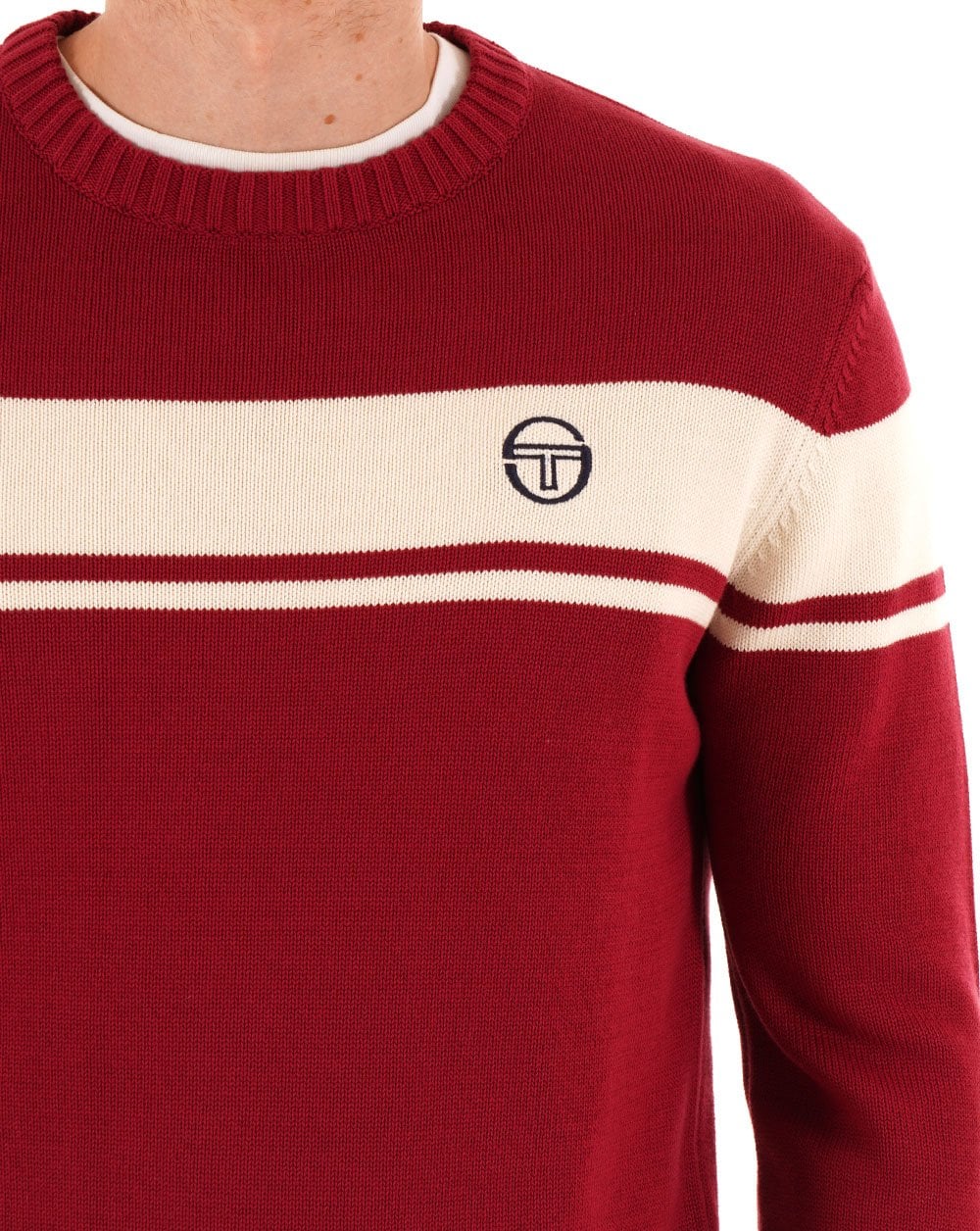 Sergio Tacchini Masters Crew Knit Burgundy - Image 2