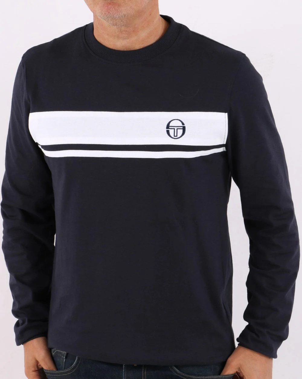 Sergio Tacchini Masters Long Sleeve T Shirt Navy/White - Image 3