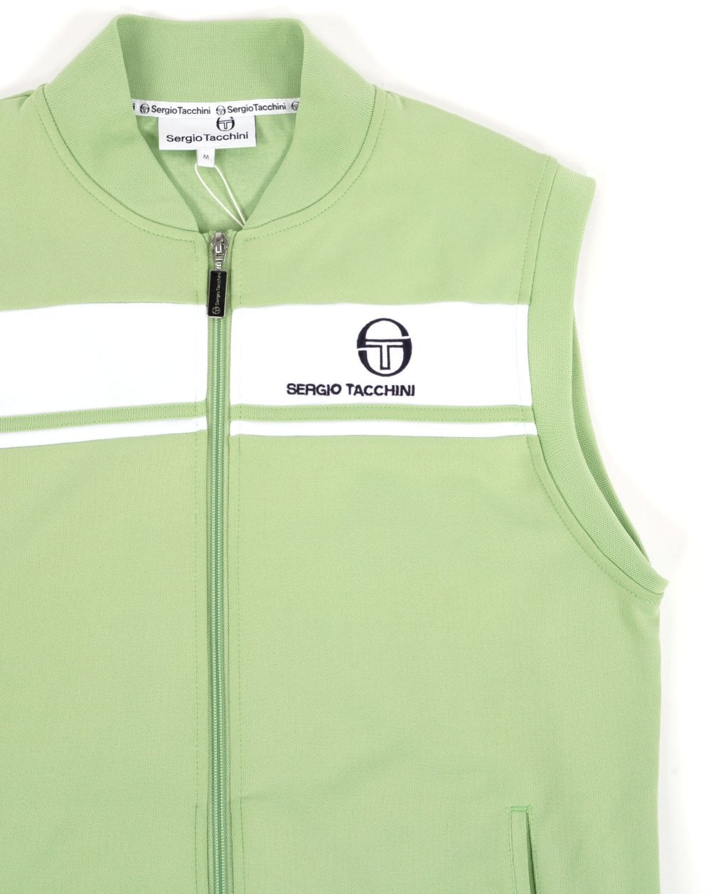 Sergio Tacchini Masters Sleeveless Track Top Green/White - Image 4