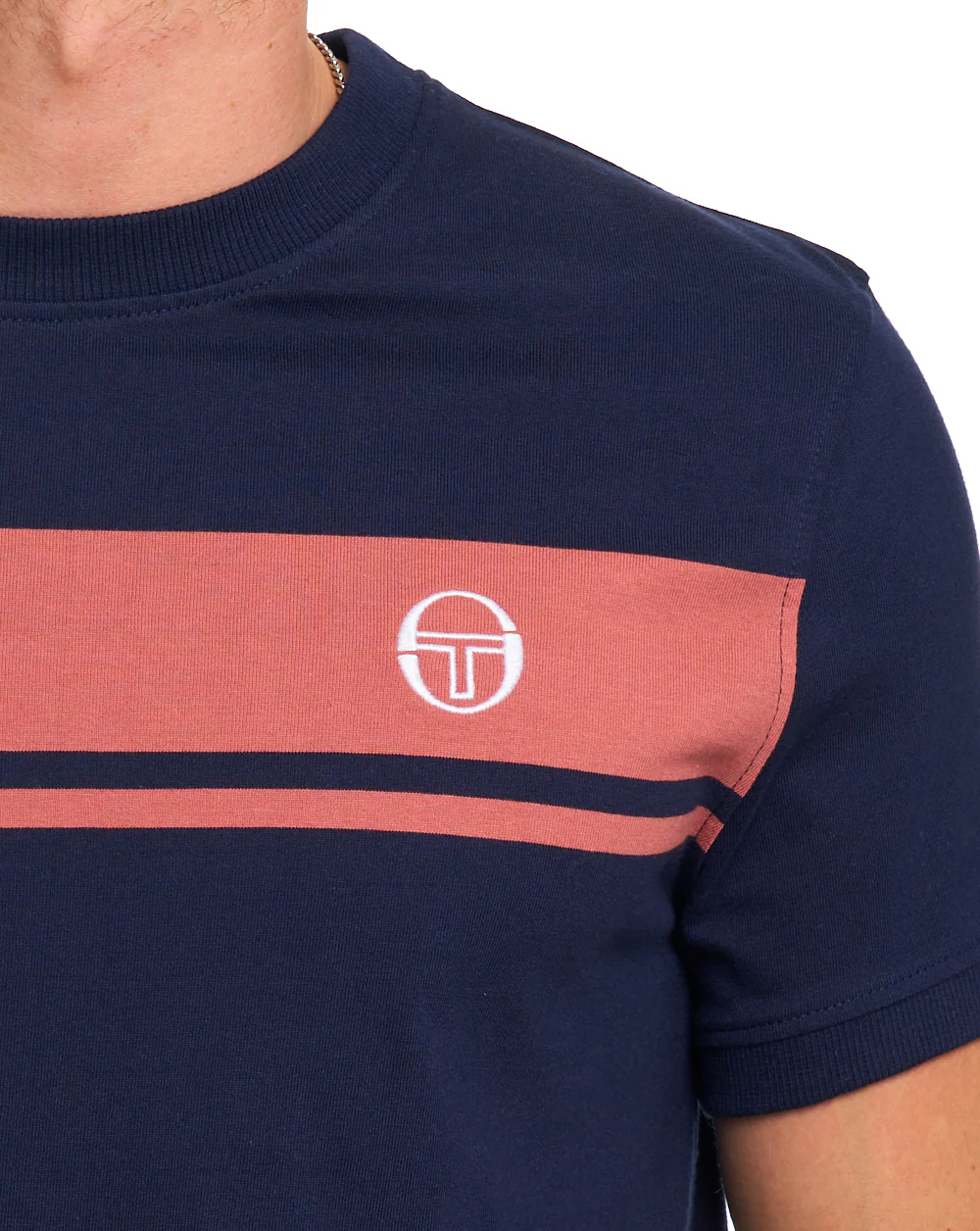 Sergio Tacchini Masters T Shirt Navy Blue/Rose - Image 3