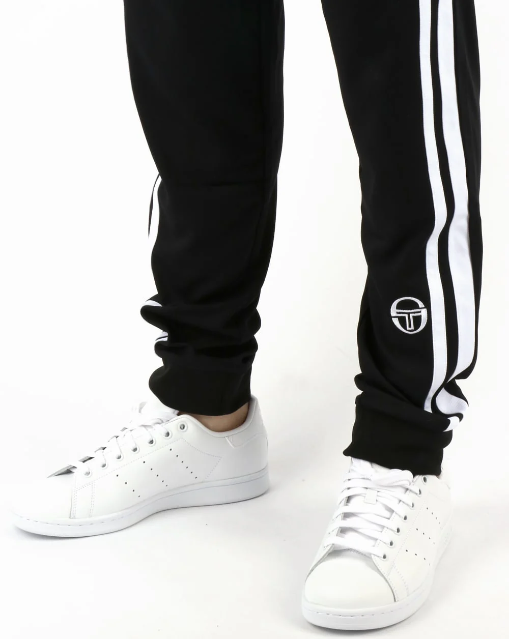 Sergio Tacchini Masters Track Bottoms Black/White - Image 3