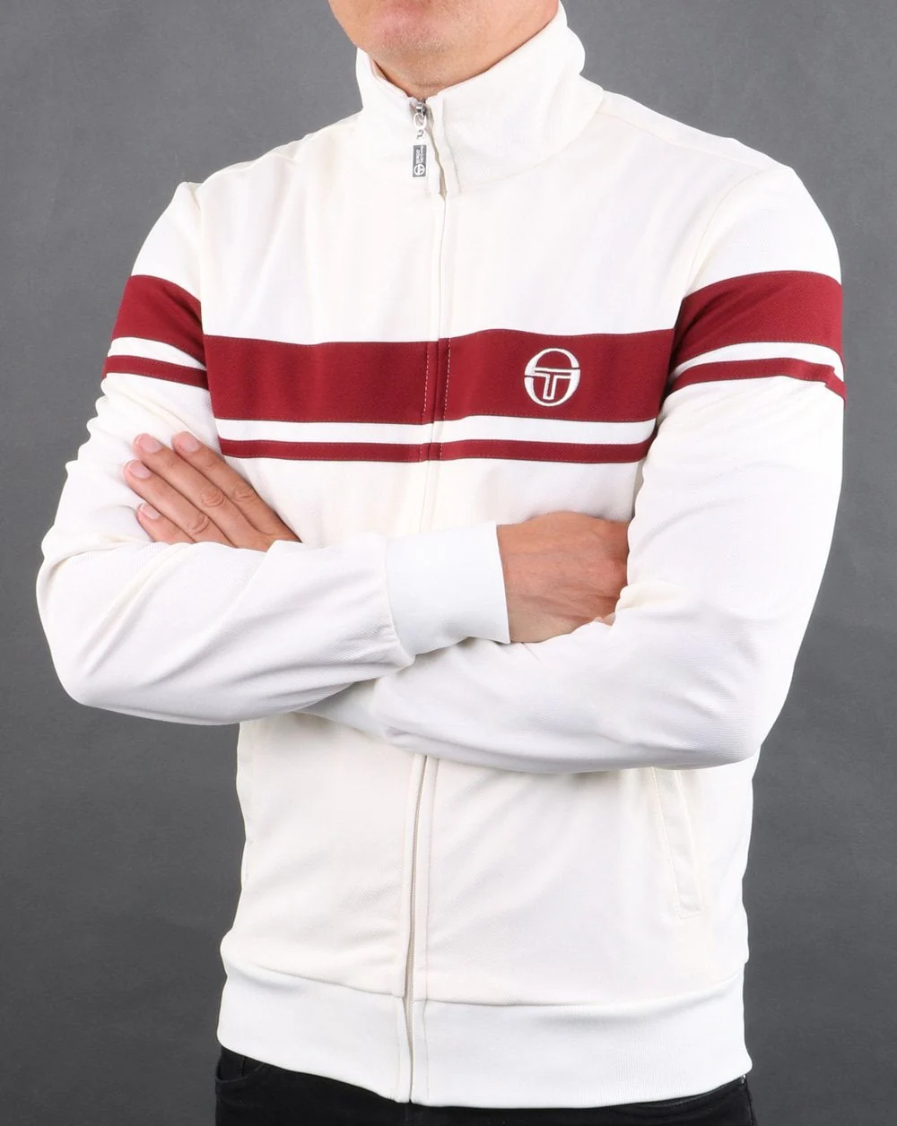 Sergio Tacchini Masters Track Off White/Burgundy - Image 3