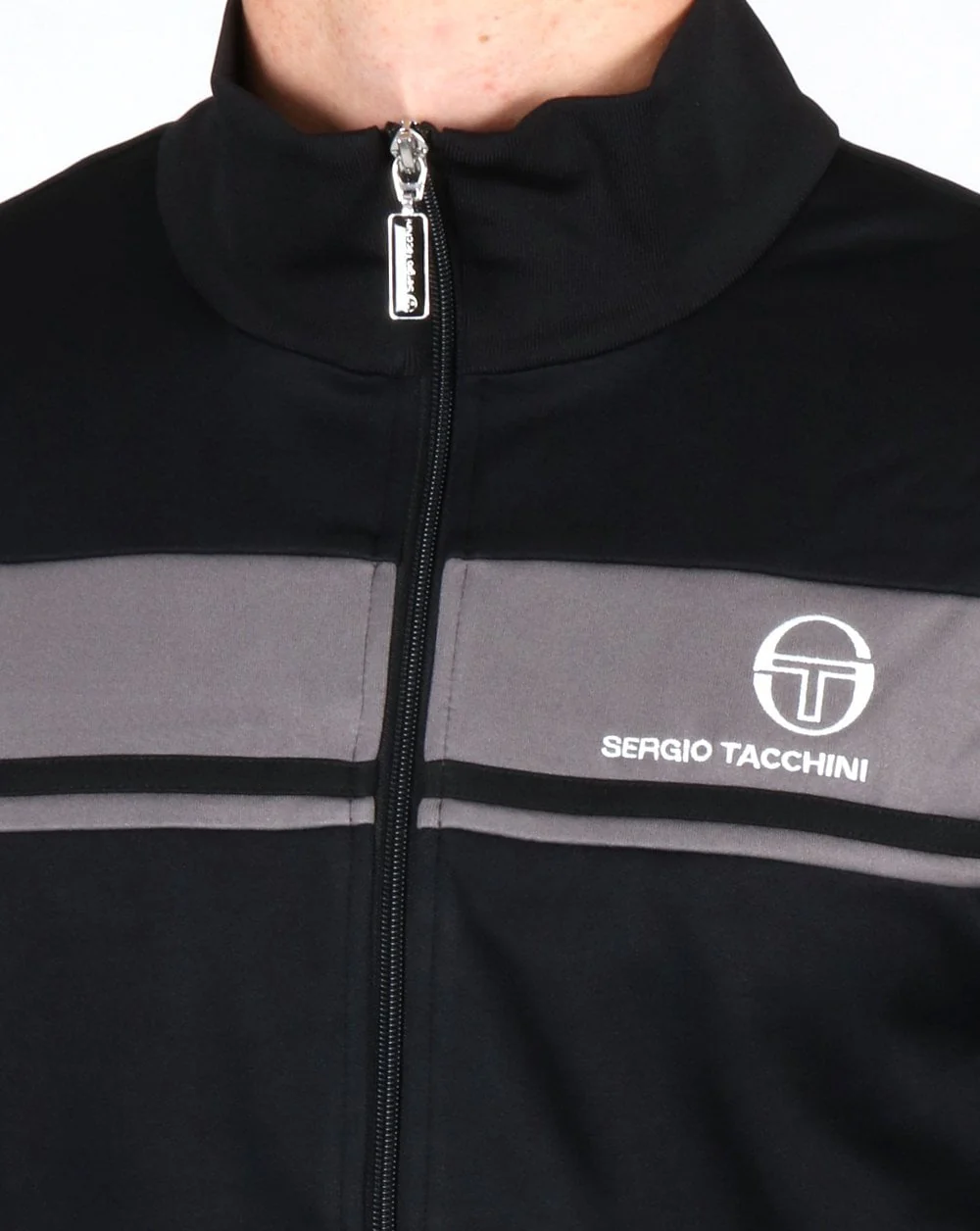 Sergio Tacchini Masters Track Top Black Grey - Image 2