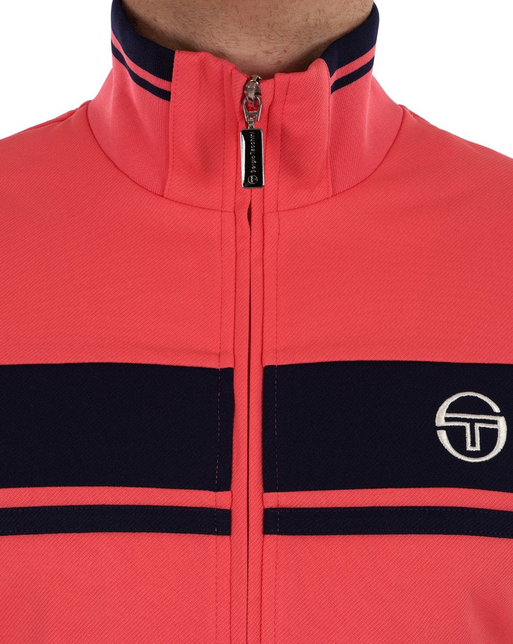 Sergio Tacchini Masters Track Top Deep Coral / DK Navy - Image 2