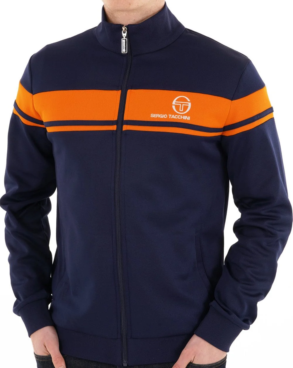 Sergio Tacchini Masters Track Top Navy Blue/Orange - Image 3