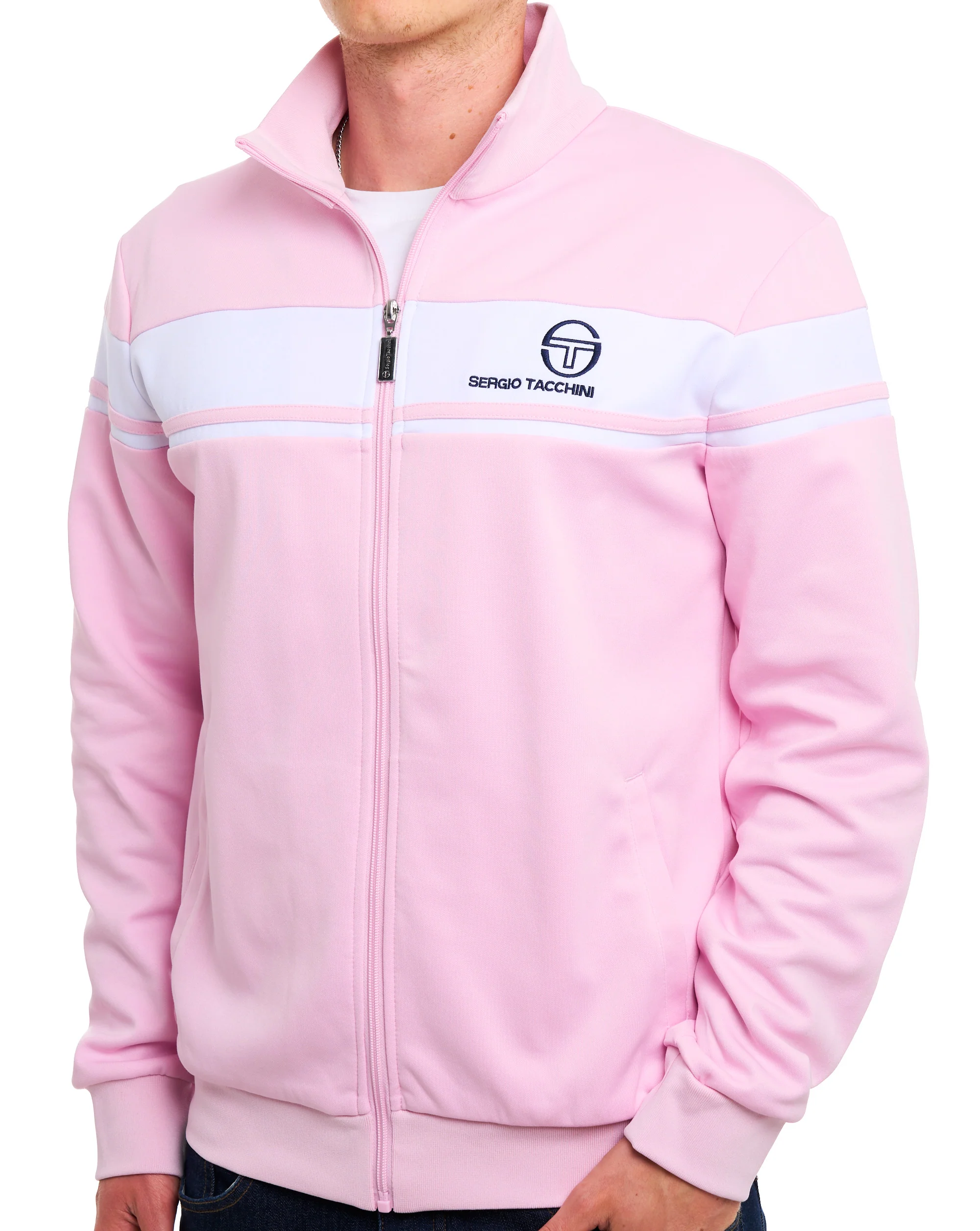 Sergio Tacchini Masters Track Top Pink/White - Image 2