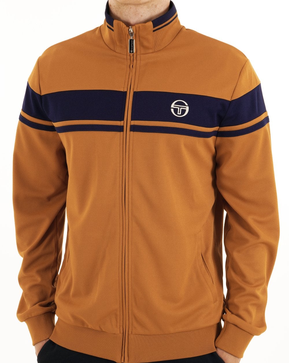 Sergio Tacchini Masters Track Top Pumpkin/Navy Blue - Image 2
