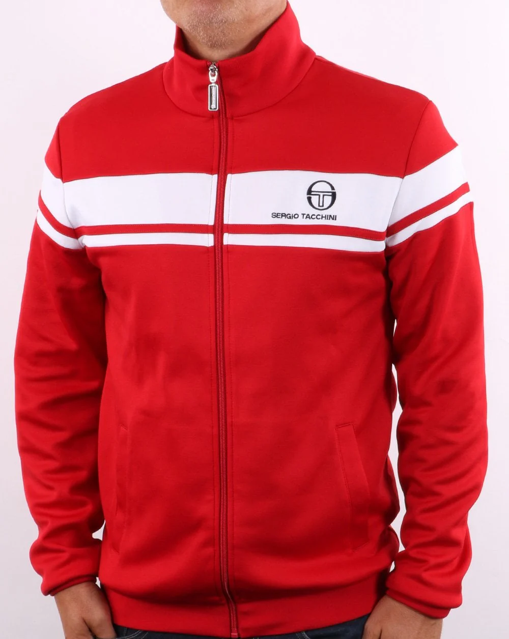 Sergio Tacchini Masters Track Top Red/White - Image 2