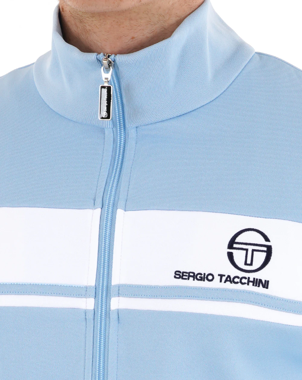 Sergio Tacchini Masters Track Top Sky Blue/White - Image 3