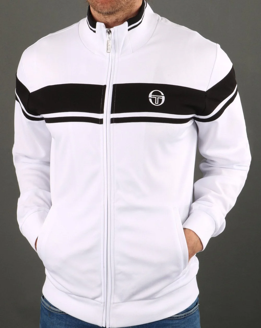 Sergio Tacchini Masters Track Top White/Black - Image 2