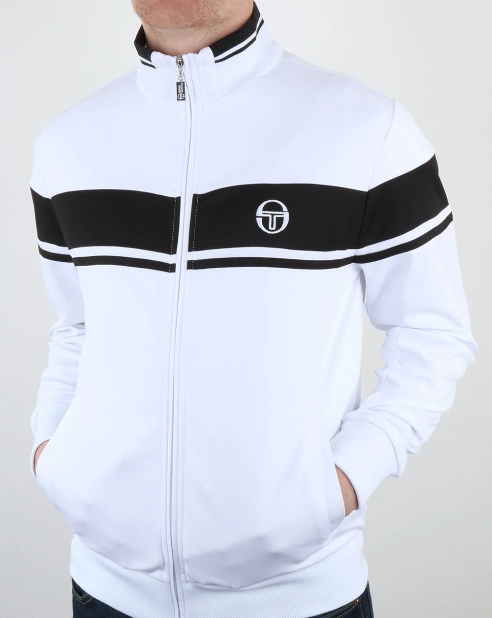 Sergio Tacchini Masters Track Top White/Black - Image 4